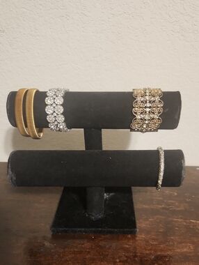 Gold and Silver Mixed Metal Bracelets Set - Women's Jewelry